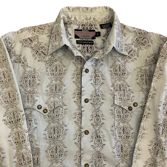 Panhandle Slim Brooks & Dunn Collection Shirt Mens M Western Pearl Snap Blue - Picture 2 of 16